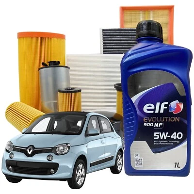 MISTI Kit Tagliando 3 Filtri E 4 Litri Elf Evolution 5w40 Per Renault Twingo III 1.0