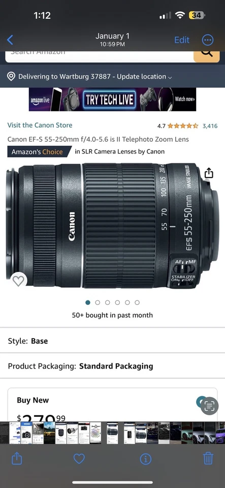 Canon EOS 77D 24.2 MP Digital SLR Camera with EF-S 18-55mm &75-300mm Lens + more - Image 4 of 4