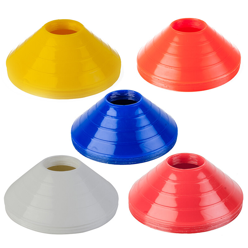Set Of 50 Sports Boundary Space Markers Dribble Agility 2"" Marking Cones In Box