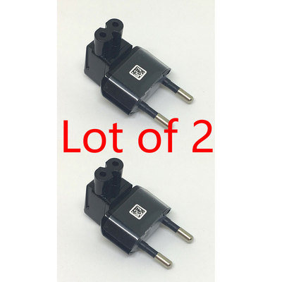 2X 2 Pin Right Angle AC power Plug adapter to Female Connector IEC 320 C7-EU