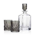 Riedel H1035  Black/Clear Nachtmann Shu Fa Smoke Whiskey Decanter & Glass Set