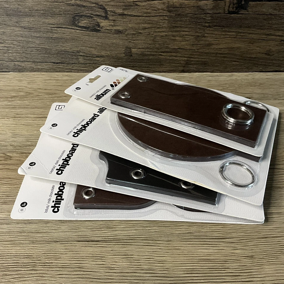 Lote de 4 Álbuns Básicos de Aglomerado Cinza Lótus Circle Swatch Chocolate Scrapbooking - Imagem 2 de 4