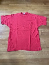 Vintage Red BVD Blank Pocket T Single Stitch 100% Cotton Made In USA Sz XL