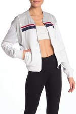 NWT - CHAMPION Women's 'HERITAGE' Grey/White WARM UP JACKET - M