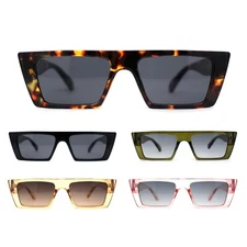 Womens Flat Top Square Cat Eye Mod Retro Sunglasses