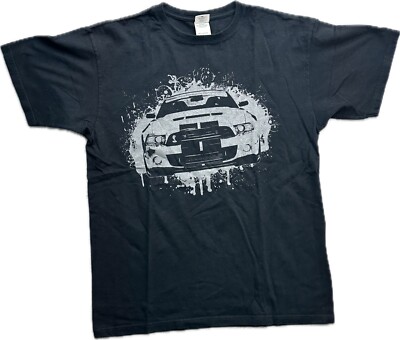 Y2K Ford Mustang Shelby  T-Shirt Mens Size Large Double Sided Graphic Black