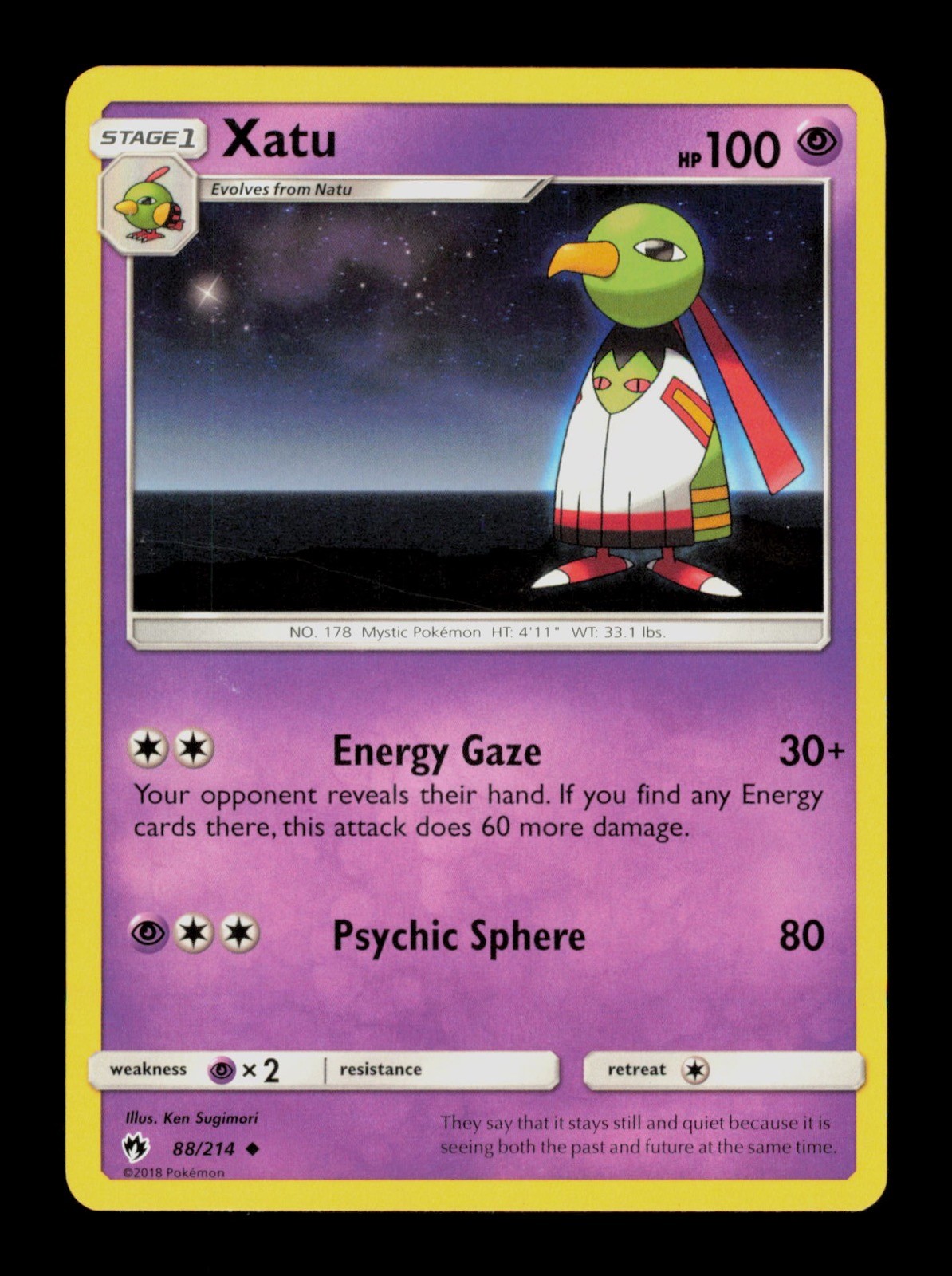 Xatu 88/214 Pokemon Lost Thunder Trading Card TC