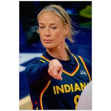 Indiana Fever Caitlin Clark Pointing Basketball Portrait Poster