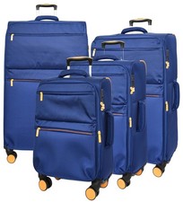 TSA Lock Soft Lightweight Expandable Suitcases 4 Wheel Luggage AirFlex Blue NEW