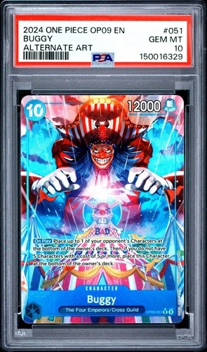 2024 One Piece Buggy Alternate Art OP09-051 PSA 10 Gem Mint