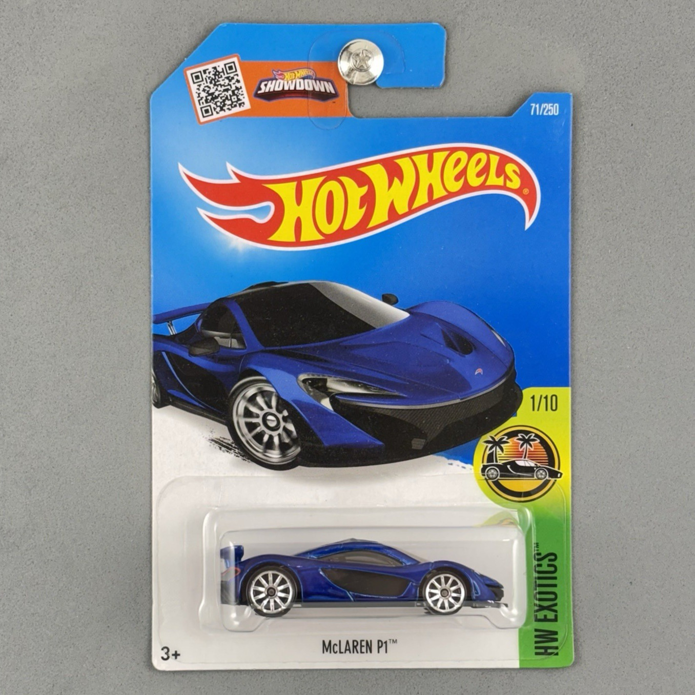 2016 Hot Wheels McLaren P1 Blue HW Exotics 1/10 71/250