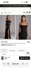 Azazie Saige Black Off-the-Shoulder Chiffon Convertible Dress