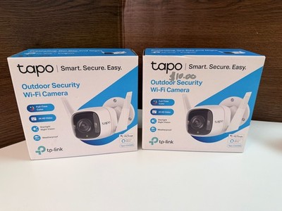 Two (2) - TP-LINK 3MP H.264 Outdoor Security Wi-Fi Camera Tapo - Model C320WS