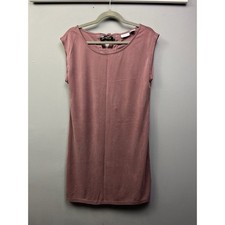 Sigrid Olsen Dress Womens Medium Rose Sleeveless Shift Sundress Modal Tie Back