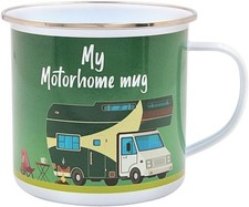 MY MOTORHOME TIN CAMPING COFFEE MUG CUP NEW IN GIFT BOX