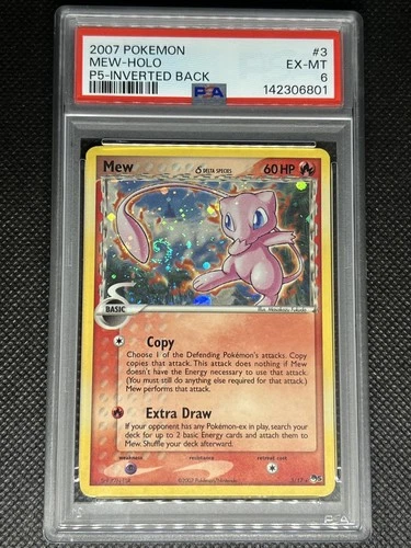 2007 Pokemon POP Series 5 Mew-Holo #3 PSA 6 - Inverted Back Error