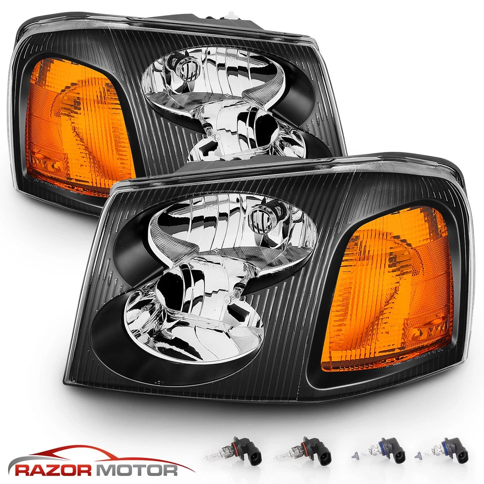 Faros parachoques esquineros ámbar carcasa negra para GMC Envoy XL XUV 2002-2009 Foto 2 de 4