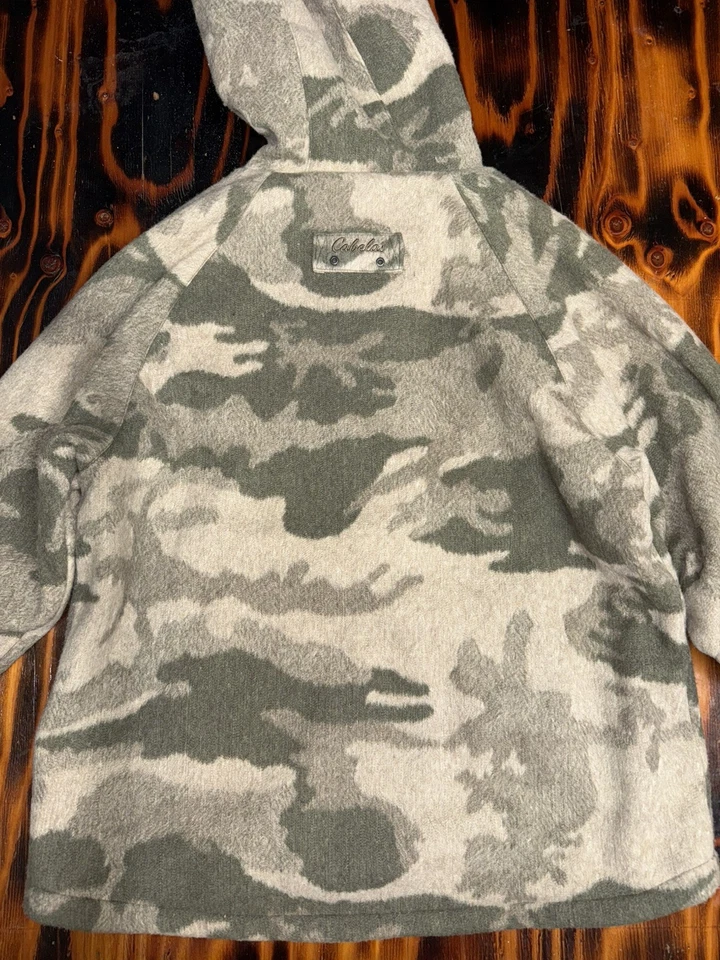 Cabela's Wooltimate WindShear Hooded Pullover Jacket Outfitter Camo Large - Image 2 of 4