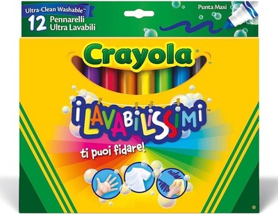 I Ultra-Abwaschbar Filzstifte, Maxispitze, für Schule und Freizeit, 12 Farben, 