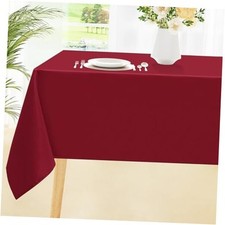 Rectangle Table Cloth, Waterproof Anti-Scratch Polyester 60" x 140" Wine Red