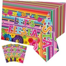 3 Pieces Fiesta Theme Party Tablecloth Mexican Table Cloths Cinco De Mayo