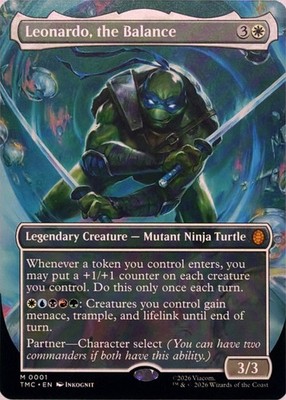 Leonardo, the Balance (Borderless) Commander: Teenage Mutant Ninja Turtles Foil