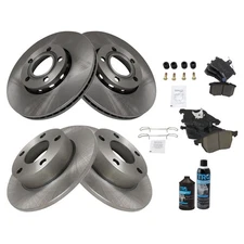Front & Rear Posi Ceramic Disc Brake Pad & Rotor Kit w/Chemicals for Audi