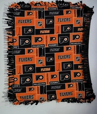 Philadelphia Flyers 2 layer Fleece Blanket 60" × 50" (Sewn Edges) - with ruffles