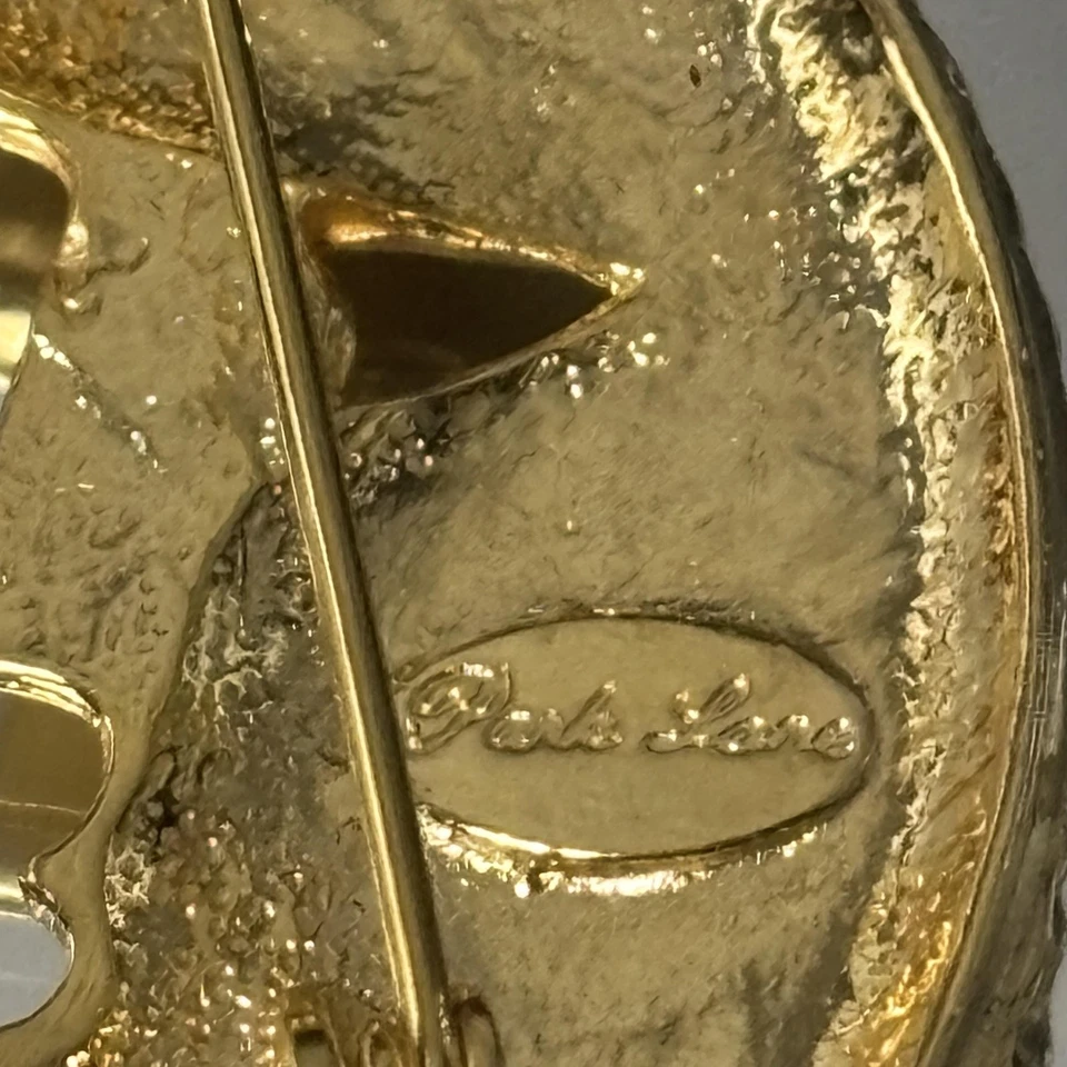 Винтажная брошь Park Lane Moon Stars золотистые стразы небесная булавка 2 дюйма - Изображение 3 из 4