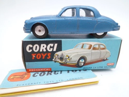 VINTAGE CORGI TOYS 208M JAGUAR 2.4 LITRE SALOON IN ORIGINAL BOX 1957
