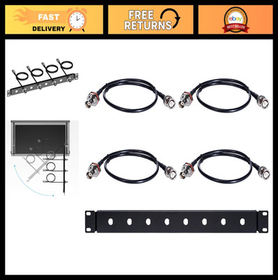 19'' Rack Mount Antenna Extender Kit - 1U Hinged Panel & 4 BNC Cables for Antenna