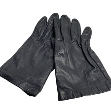 Vintage Women's Leather Gloves Black Leather Philippians Size 7