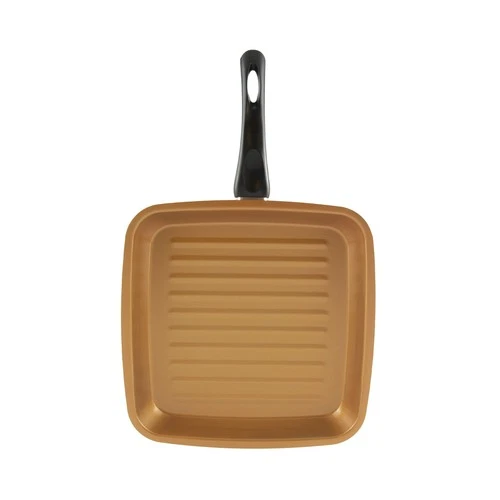 Gold Coast Deep Square Non-stick 11-1/2 inch Aluminum Grill Pan in Copper
