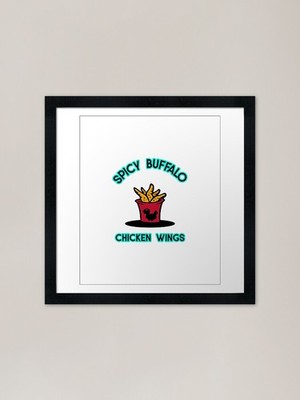 Gerahmtes gerahmtes Wandbild Spicy Buffalo Chicken Wings Poster Leinwanddruck Bild