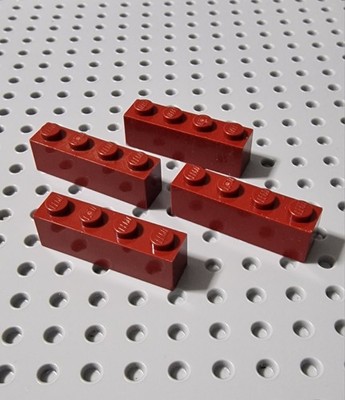 LEGO Basic Baustein Grundstein Basisstein 1x4 Dunkelrot 4 Stück 3010 R1