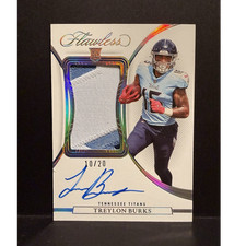 🔥Panini 2022 Flawless Rookie Patch Auto Silver /20 Treylon Burks Titans🔥