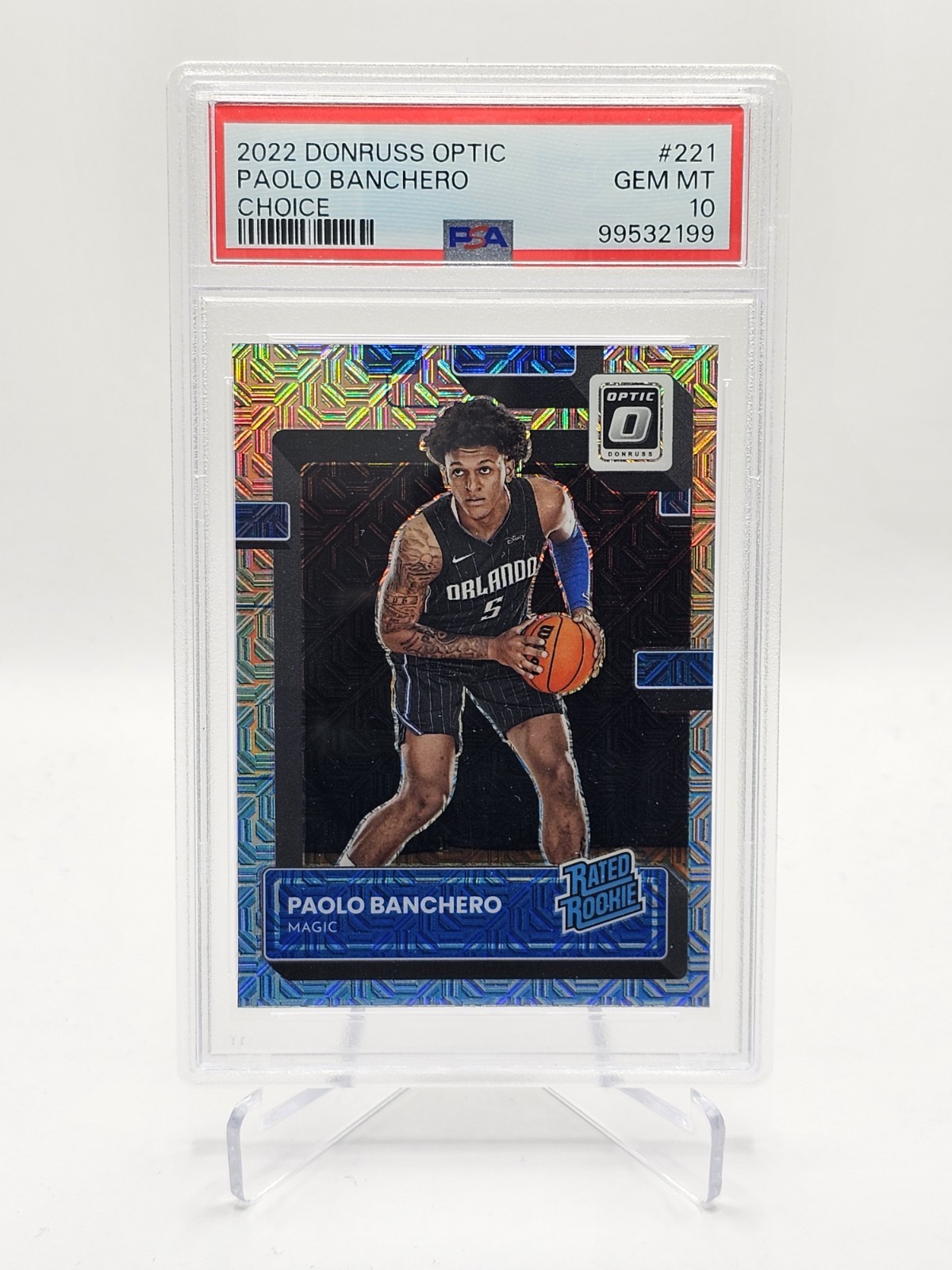 2022-23 Donruss Optic Choice #221 Paolo Banchero RR RC PSA GEM MT 10