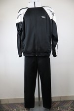 Reebok Mens Vintage Tracksuit Set XL Regular Black Full Zip Jacket Pants