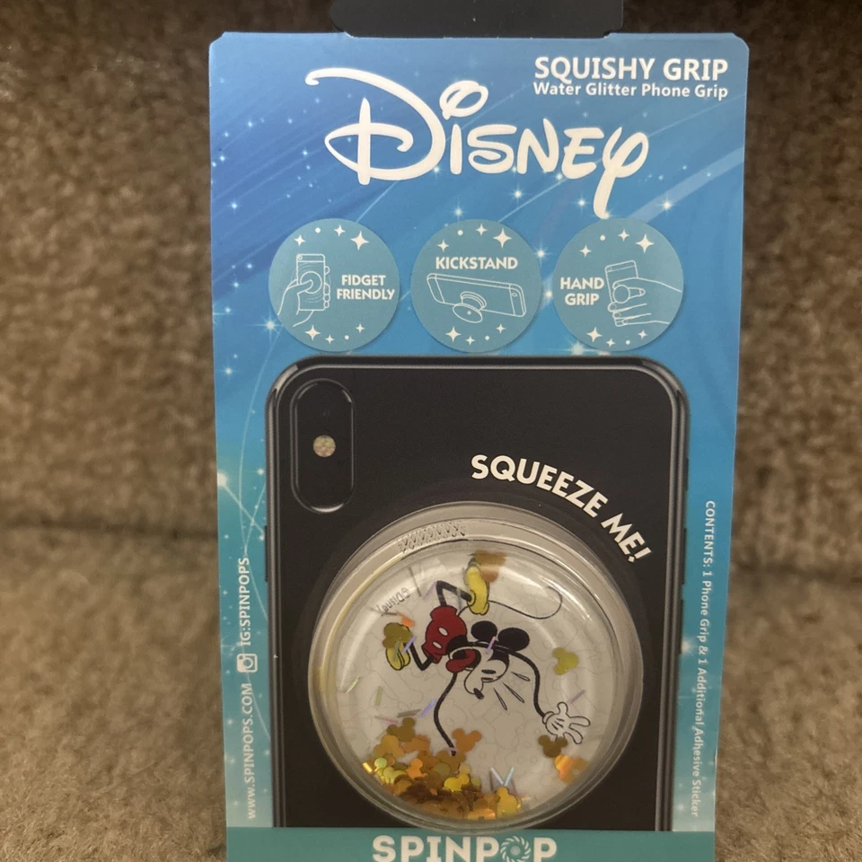 迪士尼米老鼠 Squishy 手机手柄坐立不安、支架、手柄带闪光 — 第 3/4 张图片