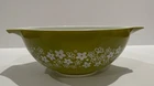 Vintage Pyrex #444 Green SPRING BLOSSOM Cinderella Mixing Bowl Crazy Daisy 4 QT