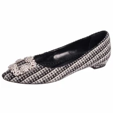 Manolo Blahnik Pumps Hangishi Flat Tweed Shoes 35 (22cm (8.66 in)) Used MOLO-0