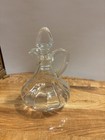 Vintage Clear 5" ribbed glass cruet with stopper and handle — photo 2