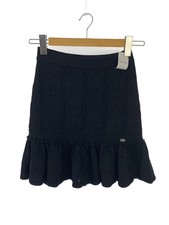 CHANEL Skirt, Size 36, Rayon, Black, Solid Color