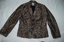 New Bronzey Brown CHICO'S Leopard Print Blazer Style Jacket Size 1 or US Small