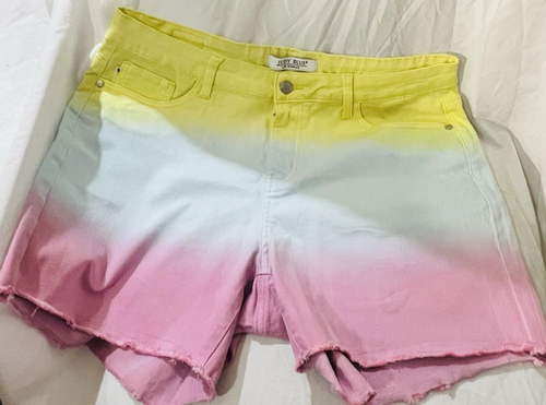 Judy Blue Shorts Women 1XL Snow Ombre Tie Dye Cut Off High Waist Denim Stretch - Picture 11 of 11