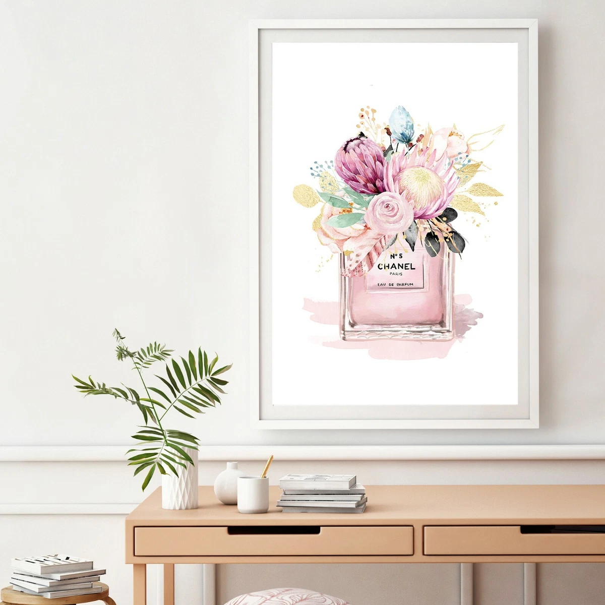 Chanel Perfume Print, Chanel Wall Art, Girls Bedroom Wall Art, UNFRAMED