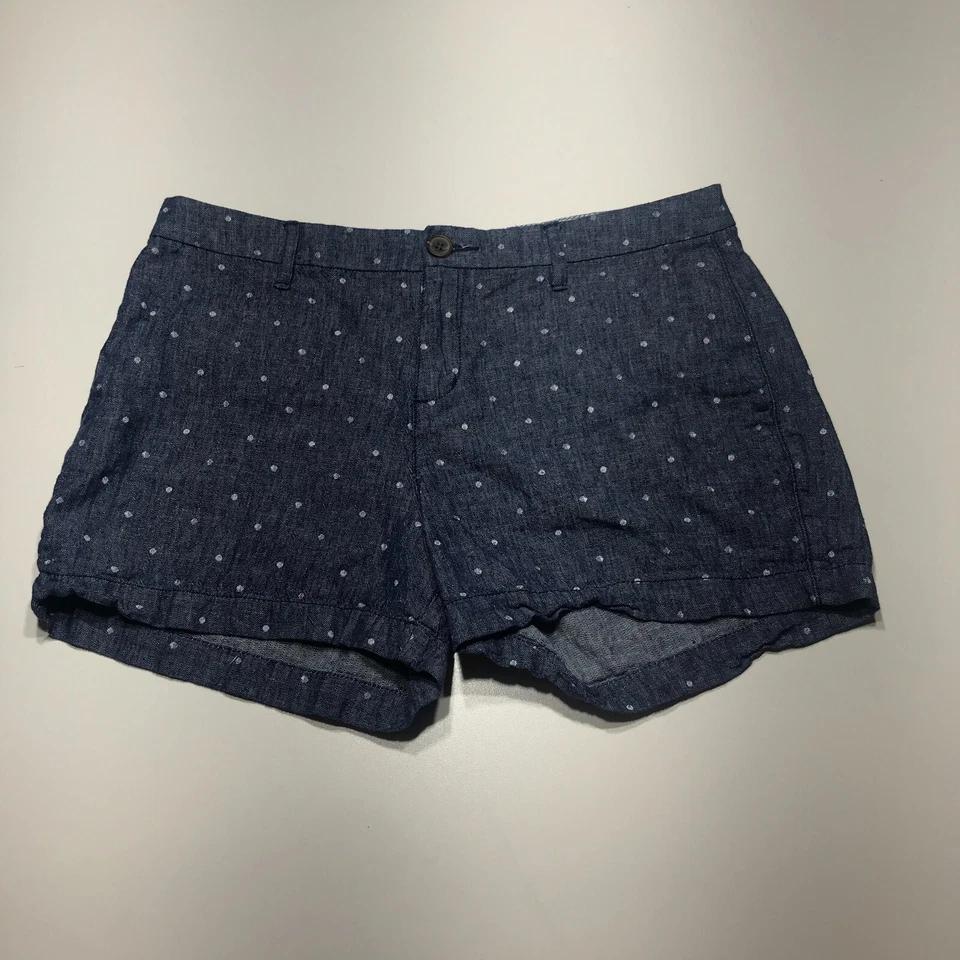 Pantalones Cortos Old Navy Para Mujer Talla 6 Azul Lunares 3 Pulgadas Cambray Caminar Todos los Días Foto 2 de 4