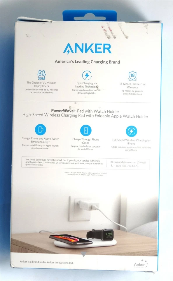 Anker PowerWave+ Qi Wireless Charging Pad for Phone and Watch - Image 2 of 2