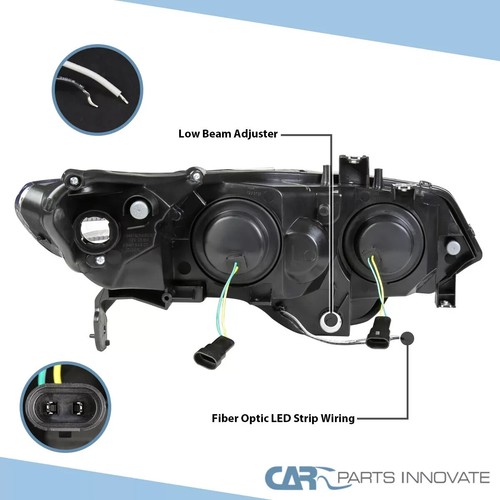 Black Fits 2006-2011 Honda Civic Coupe Projector Headlights LED Bar Head Lamps - Picture 8 of 8