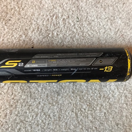 Easton S2 Mazza da baseball ibrida composita 31" 18 oz THT100 lega di scandio YB11S2 - Foto 5 di 8